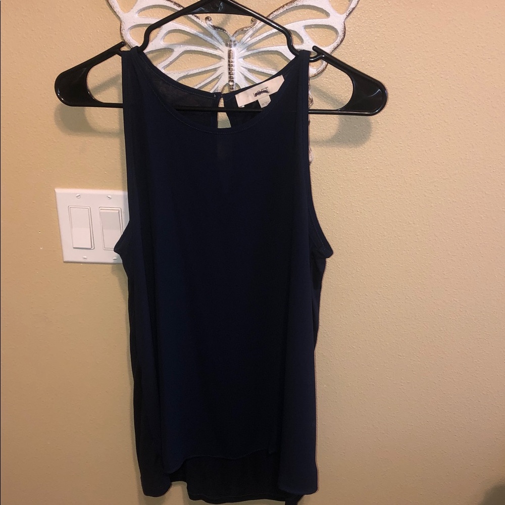 LOFT Navy Sleeveless Tank Top